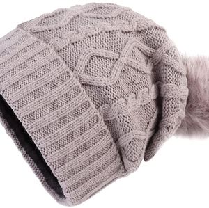 🔥 Women Knit Hat Winter Soft Warm Pom Beanie Fleece Lined Ski Skull Cap
